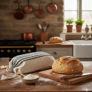 Kézzel szövött, pamut kenyereszsák - 0,5 kg - otthon & életmód - konyhafelszerelés, tálalás - konyhai tárolás - kenyértartó - Meska.hu