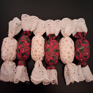 Textil szaloncukor - karácsony - karácsonyi lakásdekoráció - karácsonyfadíszek - Meska.hu