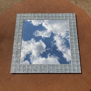 Mozaik tükör - ezüst csillámos üveg kristálymozaikkal - otthon & életmód - dekoráció - tükör - Meska.hu