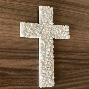 Kereszt márvány mozaik falikereszt - 18 cm - otthon & életmód - vallás - kereszt - Meska.hu