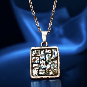 Ezüst színű mozaik nyaklánc vagy ékszerszett - Dichroic üveggel, nemesacél szerelékekkel, Ékszer, Nyaklánc, Medálos nyaklánc, Mozaik, MESKA