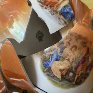 Zsolnay mentett darabok - mozaik nyaklánc - női jelenetes antik porcelánból - ékszer - nyaklánc - medálos nyaklánc - Meska.hu