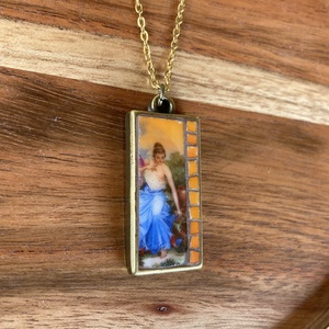 Zsolnay mentett darabok - mozaik nyaklánc - női jelenetes antik porcelánból - ékszer - nyaklánc - medálos nyaklánc - Meska.hu
