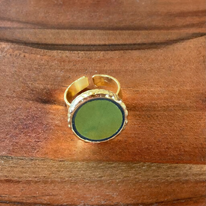 Eozinos aranyozott gyűrű - Zsolnay mentett darabok - eozin mázas, állítható - ékszer - gyűrű - szoliter gyűrű - Meska.hu