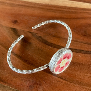 Zsolnay mentett darabok - virágos porcelán karperec - állítható - ékszer - karkötő - karkötő medállal - Meska.hu