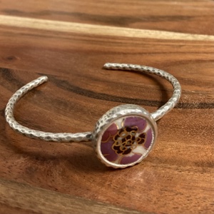 Zsolnay mentett darabok - virágos porcelán karperec - állítható - ékszer - karkötő - karkötő medállal - Meska.hu