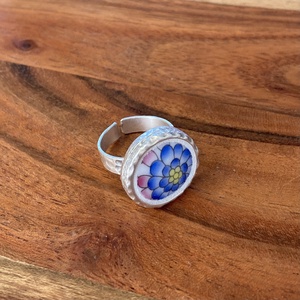 Herendi mentett darabok - porcelán gyűrű - virágos, állítható - ékszer - gyűrű - statement gyűrű - Meska.hu