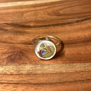 Aranyozott gyűrű - Herendi mentett darabok - pillangós, állítható - Meska.hu