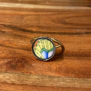 Aranyozott gyűrű - Herendi mentett darabok - pillangószárny mintás, állítható - Meska.hu