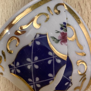 Zsolnay mentett darabok - porcelán nyaklánc - nemesacél csepp medálos nyaklánc - ékszer - nyaklánc - medálos nyaklánc - Meska.hu