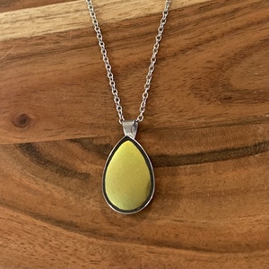 Eozinos mentett Zsolnay darabok - porcelán nyaklánc, nemesacél csepp medálos - ékszer - nyaklánc - medálos nyaklánc - Meska.hu