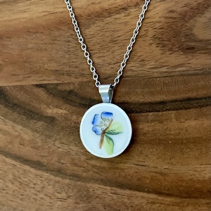 Herendi mentett darabok - nemesacél nyaklánc porcelánnal, Ékszer, Nyaklánc, Medálos nyaklánc, Mozaik, Ékszerkészítés, MESKA