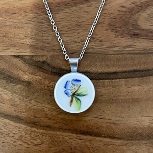 Herendi mentett darabok - nemesacél nyaklánc porcelánnal - ékszer - nyaklánc - medálos nyaklánc - Meska.hu