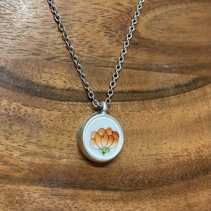 Herendi mentett darabok - pici porcelán nyaklánc - nemesacél lánccal - ékszer - nyaklánc - medálos nyaklánc - Meska.hu