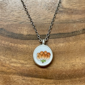 Herendi mentett darabok - pici porcelán nyaklánc - nemesacél lánccal, Ékszer, Nyaklánc, Medálos nyaklánc, Mozaik, Ékszerkészítés, MESKA