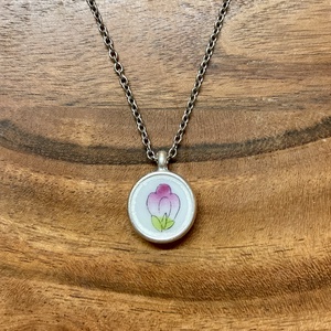 Herendi mentett darabok - pici porcelán nyaklánc - nemesacél lánccal, Ékszer, Nyaklánc, Medálos nyaklánc, Mozaik, Ékszerkészítés, MESKA