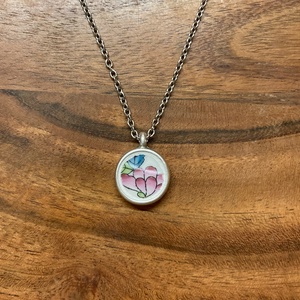 Herendi mentett darabok - pici porcelán nyaklánc - nemesacél lánccal - ékszer - nyaklánc - medálos nyaklánc - Meska.hu