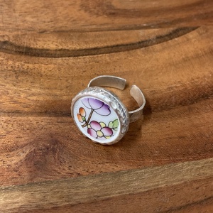 Herendi mentett darabok - porcelán gyűrű - virágos, állítható - ékszer - gyűrű - statement gyűrű - Meska.hu