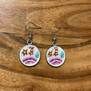 Mentett Herendi darabok - porcelán fülbevaló - nemesacél lógós - ékszer - fülbevaló - lógó fülbevaló - Meska.hu