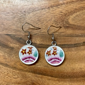 Mentett Herendi darabok - porcelán fülbevaló - nemesacél lógós - Meska.hu