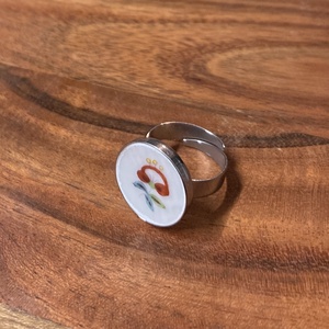 Herendi mentett darabok - nemesacél gyűrű - virágos porcelán, állítható, Ékszer, Gyűrű, Kerek gyűrű, Mozaik, Ékszerkészítés, MESKA