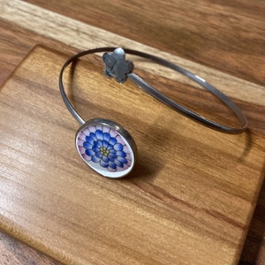 Herendi mentett darabok - nemesacél karperec porcelán virágos - állítható - Meska.hu