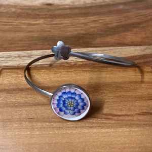 Herendi mentett darabok - nemesacél karperec porcelán virágos - állítható - ékszer - karkötő - karkötő medállal - Meska.hu