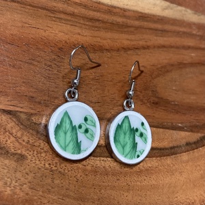 Mentett Herendi darabok - porcelán fülbevaló - nemesacél lógós - ékszer - fülbevaló - lógó fülbevaló - Meska.hu