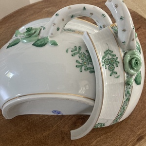 Mentett Herendi darabok - porcelán fülbevaló - nemesacél lógós - ékszer - fülbevaló - lógó fülbevaló - Meska.hu