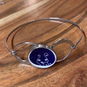 Mentett Zsolnay darabok - nemesacél karperec porcelán virágos - 3 méretben, Ékszer, Karkötő, Karkötő medállal, Mozaik, Ékszerkészítés, MESKA