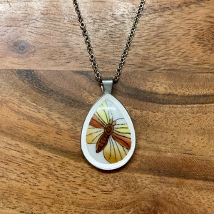 Mentett Herendi darabok - pillangós porcelán nyaklánc - nemesacél csepp medálos - ékszer - nyaklánc - medálos nyaklánc - Meska.hu