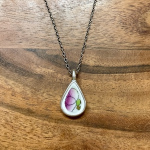 Mentett Herendi darabok - pici csepp porcelán nyaklánc - nemesacél lánccal - Meska.hu