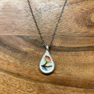 Mentett Herendi darabok - pici csepp porcelán nyaklánc - nemesacél lánccal - Meska.hu