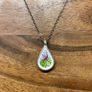 Mentett Herendi darabok - pici csepp porcelán nyaklánc - nemesacél lánccal - Meska.hu