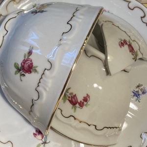 Mentett Zsolnay darabok - porcelán nyaklánc csepp medállal nemesacél lánccal - ékszer - nyaklánc - medálos nyaklánc - Meska.hu