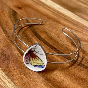 Mentett Herendi darabok - pillangós porcelán nemesacél karperec - állítható - ékszer - karkötő - karkötő medállal - Meska.hu