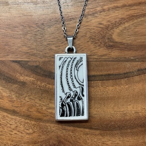 Mentett porcelán darabok - nyaklánc - tégla medál nemesacél lánccal - Meska.hu