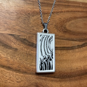 Mentett porcelán darabok - nyaklánc - tégla medál nemesacél lánccal - ékszer - nyaklánc - medálos nyaklánc - Meska.hu