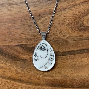 Mentett porcelán darabok - nyaklánc - nemesacél csepp medálos - Meska.hu