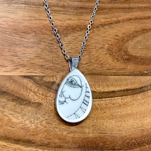 Mentett porcelán darabok - nyaklánc - nemesacél csepp medálos - ékszer - nyaklánc - medálos nyaklánc - Meska.hu