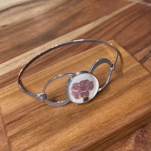 Mentett porcelán darabok - nemesacél karperec, virágos - 3 méretben, Ékszer, Karkötő, Karkötő medállal, Mozaik, Ékszerkészítés, MESKA