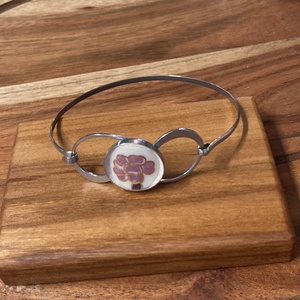 Mentett porcelán darabok - nemesacél karperec, virágos - 3 méretben - ékszer - karkötő - karkötő medállal - Meska.hu