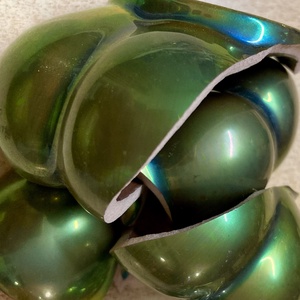 Eozinos aranyozott gyűrű - mentett porcelán darabok, állítható - ékszer - gyűrű - kerek gyűrű - Meska.hu