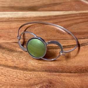 Eozinos mentett porcelán darabok - nemesacél karperec, eozin mázas - 3 méretben, Ékszer, Karkötő, Karkötő medállal, Mozaik, Ékszerkészítés, MESKA