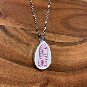 Mentett porcelán darabok - nyaklánc - nemesacél csepp medálos - ékszer - nyaklánc - medálos nyaklánc - Meska.hu