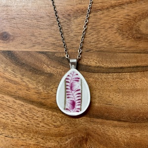 Mentett porcelán darabok - nyaklánc - nemesacél csepp medálos, Ékszer, Nyaklánc, Medálos nyaklánc, Mozaik, Ékszerkészítés, MESKA