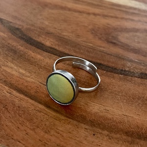 Eozinos mentett porcelán darabok - nemesacél gyűrű - eozin mázas, állítható, Ékszer, Gyűrű, Kerek gyűrű, Mozaik, Ékszerkészítés, MESKA