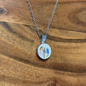 Mentett porcelán darabok - virágos pici medálos nyaklánc - nemesacél - ékszer - nyaklánc - medálos nyaklánc - Meska.hu