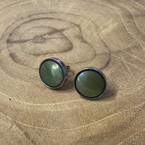 Eozinos mentett porcelán darabok - nemesacél fülbevaló, eozin mázas, Ékszer, Fülbevaló, Pötty fülbevaló, Mozaik, Ékszerkészítés, MESKA