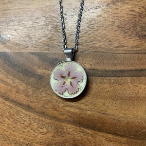 Mentett porcelán darabok - nemesacél virágos nyaklánc - ékszer - nyaklánc - medálos nyaklánc - Meska.hu